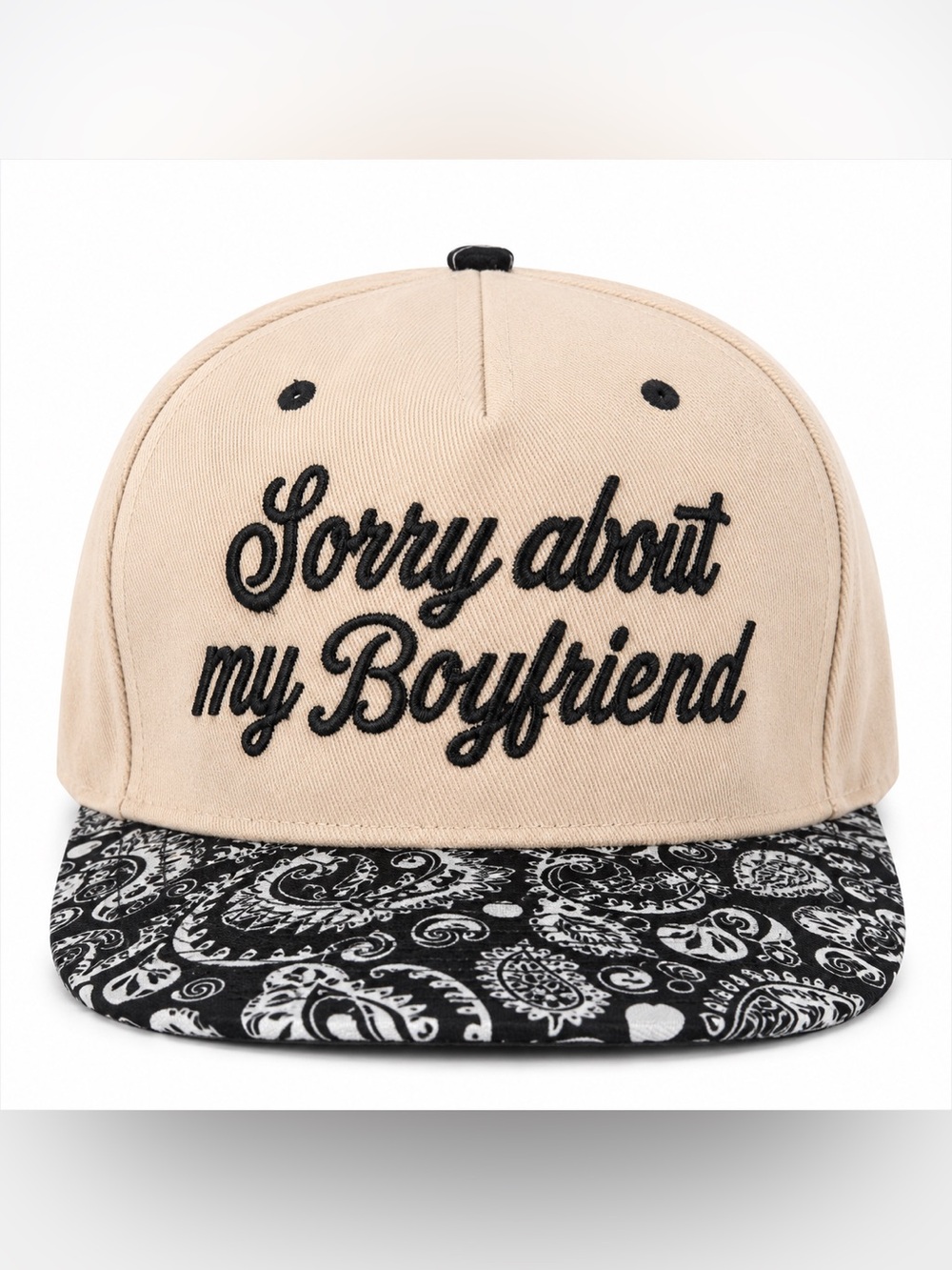 🆕 Beige Paisley Snapback Baseball Cap Adjustable Hat Unisex Boutique - Picture 3 of 4